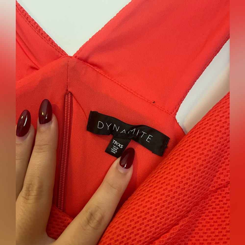 Dynamite Coral Backless Dress - Picture 2 of 5
